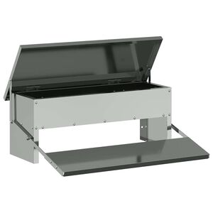 vidaXL Chicken Treadle Feeder Silver 48.5 x 39.5 x 19 cm 5 kg