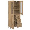 vidaXL Highboard 2 pcs Artisan Oak Engineered Wood and Glass