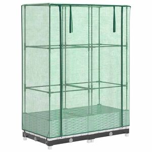 vidaXL Raised Bed with Greenhouse Cover Rattan Look 80x40x123 cm