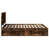 vidaXL Bed Frame Smoked Oak 160 x 200 cm Solid Pine Wood
