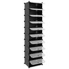 vidaXL Shoe Rack Black 44x32x174 cm PP