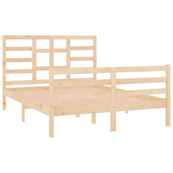 vidaXL Bed Frame without Mattress Solid Wood 140x190 cm