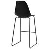 vidaXL Bar Chairs 2 pcs Black Plastic