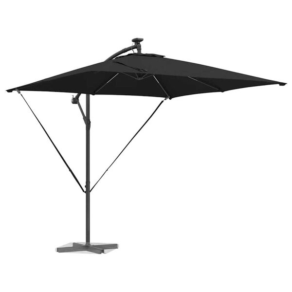 vidaXL Cantilever Banana Parasol Black 249 x 249 x 250 cm