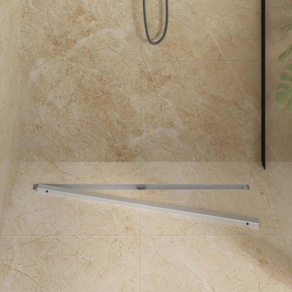 vidaXL 360&deg; Shower Drain with Slim Model Silver 90 cm