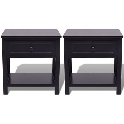 vidaXL Bedside Cabinets 2 pcs Wood Black