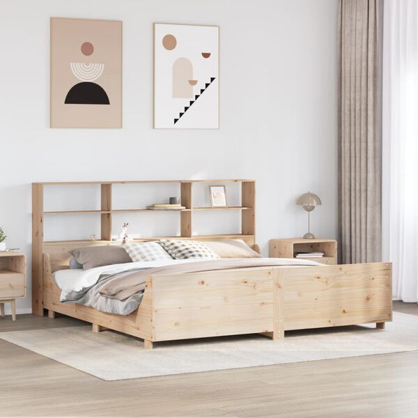 vidaXL Bookcase Bed without Mattress 200x200 cm Solid Wood