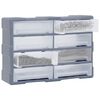 vidaXL Multi-drawer Organiser with 8 Big Drawers 52x16x37 cm