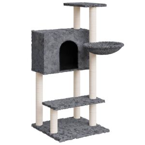 vidaXL Cat Tree with Sisal Scratching Posts Dark Grey 108.5 cm
