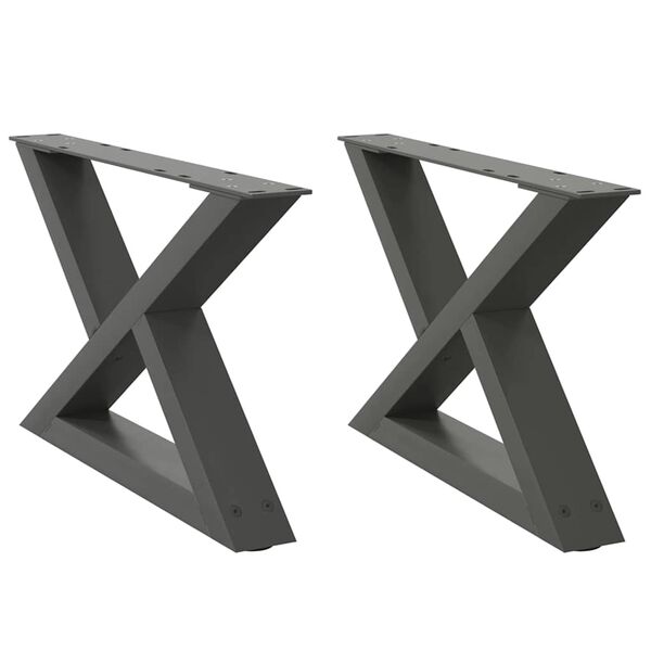 vidaXL Coffee Table Legs 2 pcs Anthracite 50x(30-31.3) cm Steel