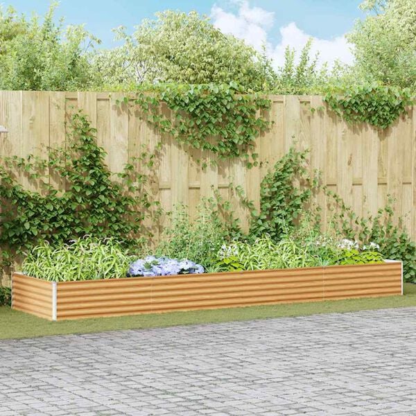 vidaXL Garden Raised Bed 390 x 100 x 36 cm Galvanised Steel