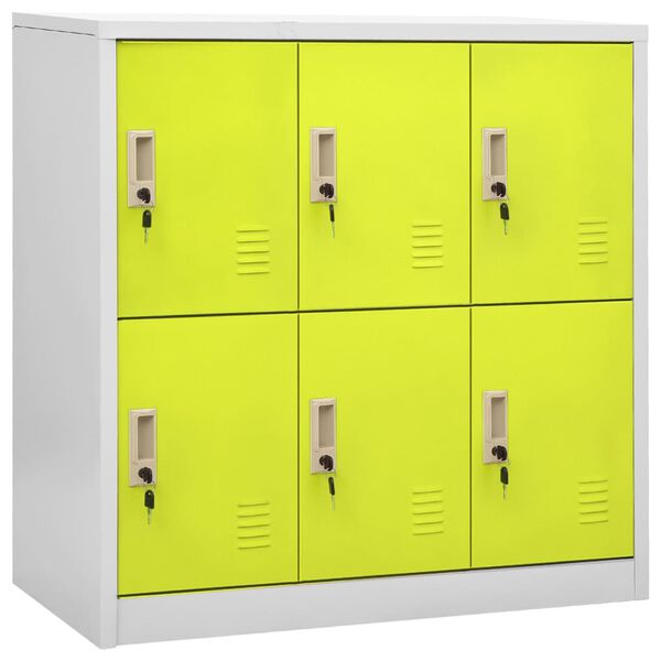 vidaXL Locker Cabinets 5 pcs Light Grey and Green 90x45x92.5 cm Steel