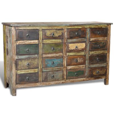 vidaXL Reclaimed Cabinet Solid Wood Antique-style with 16 Drawers