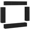 vidaXL TV Cabinet Set Wall-mounted 8 pcs Black Oak Engineered Wood