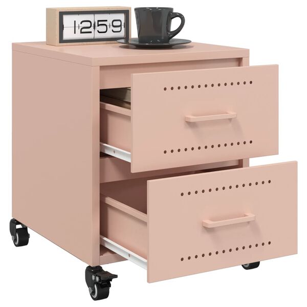 vidaXL Bedside Cabinets 2 pcs Pink 36x39x43.5 cm Steel