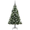 vidaXL Artificial Hinged Christmas Tree with Flocked Snow 150 cm