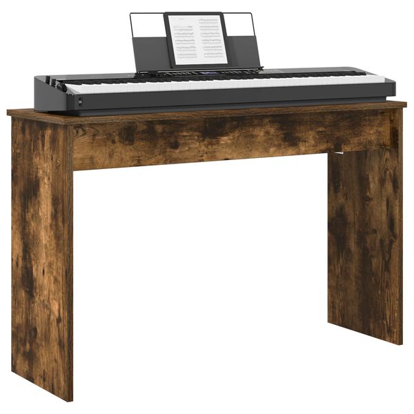 vidaXL Keyboard Stand Smoked Oak 100 x 32 x 64 cm Engineered Wood
