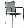 vidaXL 7 Piece Garden Dining Set Black Cotton Rope and Steel