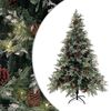 vidaXL Pre-lit Christmas Tree with Pine Cones Green&White 150 cm PVC&PE