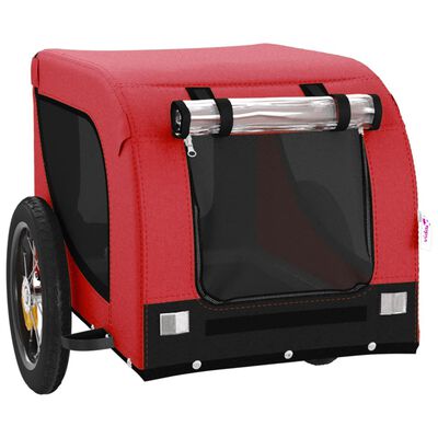 vidaXL Pet Bike Trailer Red and Black Oxford Fabric and Iron