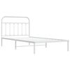 vidaXL Metal Bed Frame without Mattress with Headboard White 107x203cm