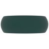 vidaXL Luxury Wash Basin Round Matt Dark Green 40x15 cm Ceramic