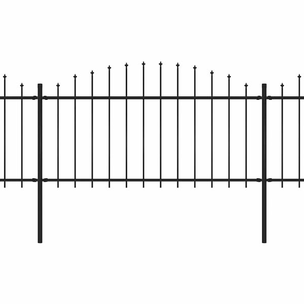 vidaXL Garden Fence with Spear Top Steel 1248x150 cm Black