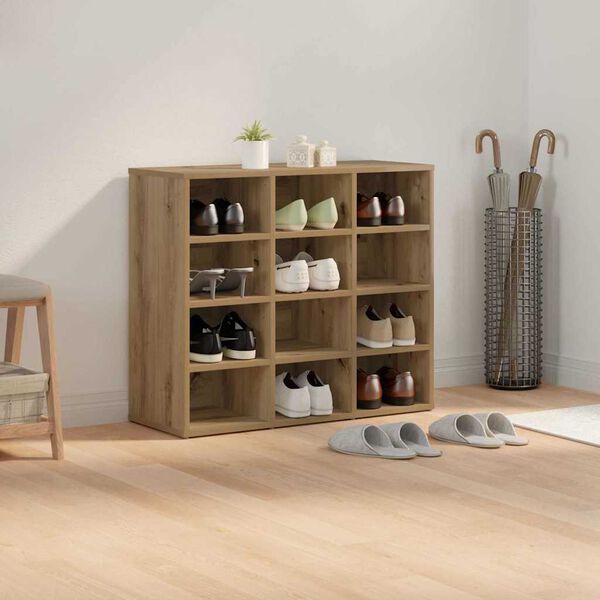 vidaXL Shoe Cabinet Artisan Oak 77.5 x 30 x 67 cm Engineered Wood