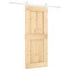 vidaXL Sliding Door Natural and White 85 x 210 cm Solid Pine Wood