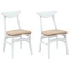 vidaXL Dining Chairs 2 pcs Solid Rubber Wood White 42 x 47.5 x 81 cm
