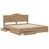 vidaXL Bed Frame with Drawer Artisan Oak 180 x 200 cm Engineered Wood