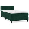 vidaXL Box Spring Bed with Mattress Dark Green 90x200 cm Velvet