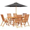 vidaXL Outdoor Dining Set with Parasol 8 pcs Anthracite and Natural