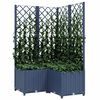 vidaXL Garden Planter with Trellis Blue Grey 80x80x136 cm PP