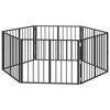 vidaXL Dog Gate 6 pcs Black 80 x 60 cm Galvanised Steel