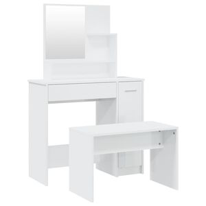 vidaXL Dressing Table Set High Gloss White 86.5x35x136 cm