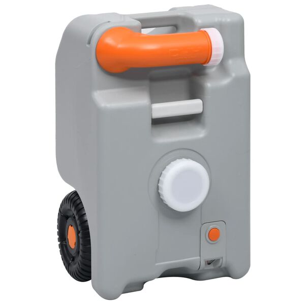 vidaXL Wheeled Water Tank for Camping 25 L Grey