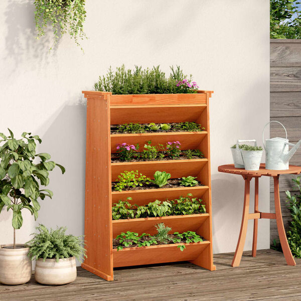 vidaXL Herb Planter 6-Tier Wax Brown 69x40x101.5 cm Solid Wood Pine