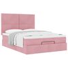 vidaXL Ottoman Bed with Mattresses Pink 140x190cm Velvet