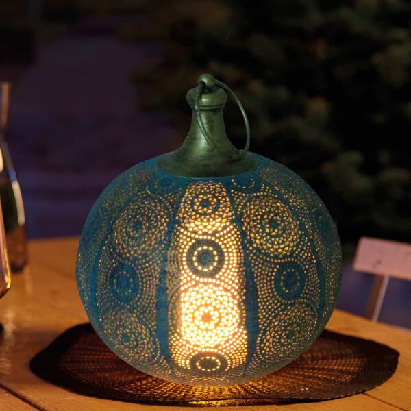 Luxform Battery-operated LED Garden Flame Lantern Tiznit Green