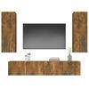 vidaXL 4 Piece TV Cabinet Set Smoked Oak Engineered Wood