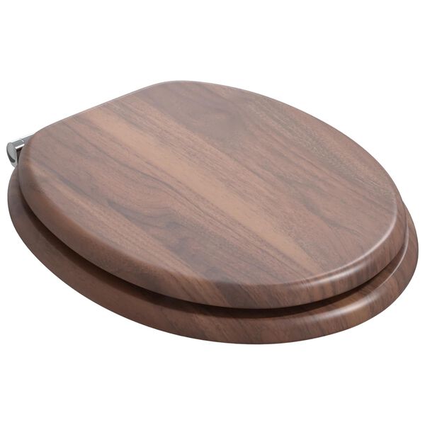 vidaXL Soft-Close Toilet Seat Brown 44 x 38 cm MDF board