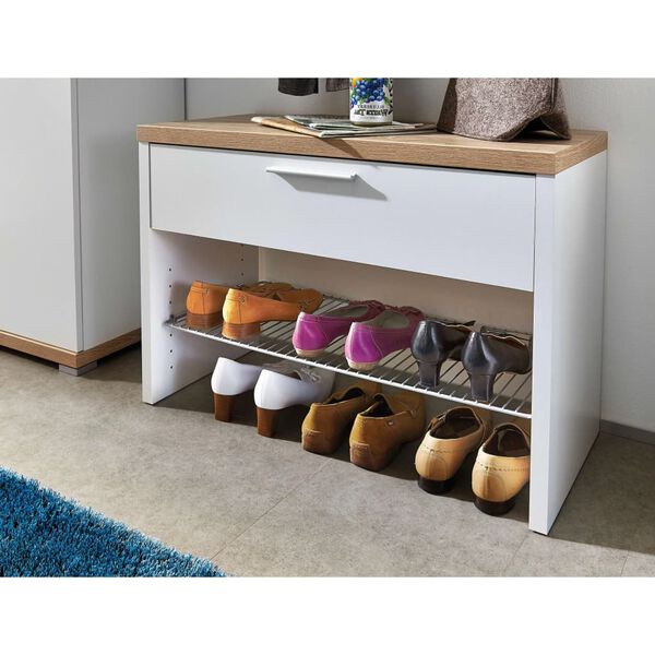 Germania Shoe Bench Top White and Sonoma Oak 3192-178