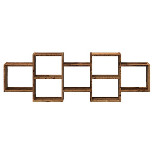 vidaXL Wall Shelf Old Wood 129x18x42 cm Engineered Wood