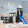 vidaXL Kids' Loft Bed with Tower without Mattress White&Black 80x200cm