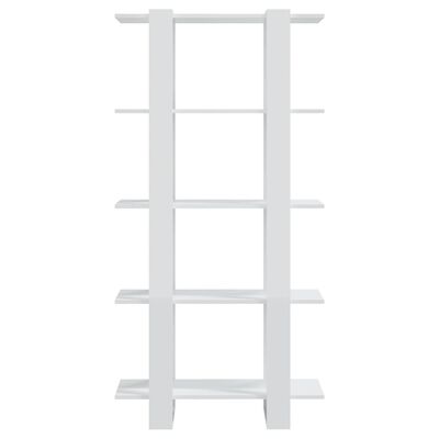 vidaXL Book Cabinet/Room Divider High Gloss White 80x30x160 cm
