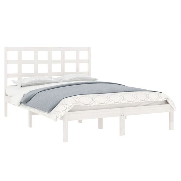 vidaXL Bed Frame without Mattress White 140x200 cm Solid Wood