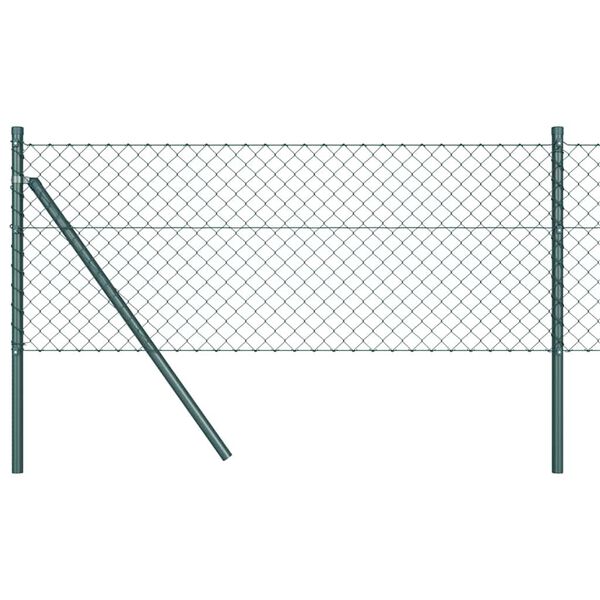 vidaXL Fence Post Green 25 x 0.8 m (40 x 40 mm mesh) Steel and PVC