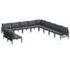 vidaXL Garden Sofa Set 11 pcs Black Steel