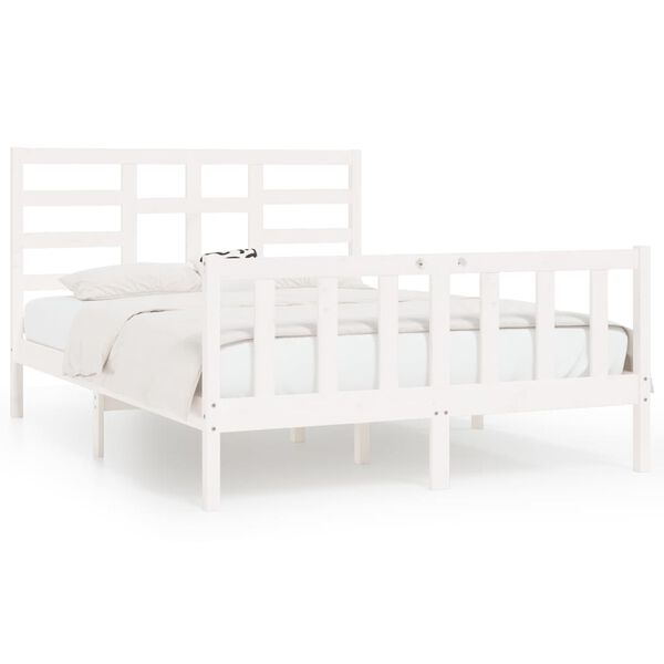 vidaXL Bed Frame without Mattress White 160x200 cm Solid Wood Pine